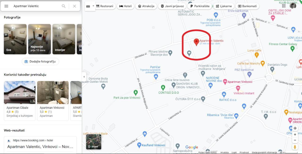 Apartman Valentic Vinkovci Eksteriør billede